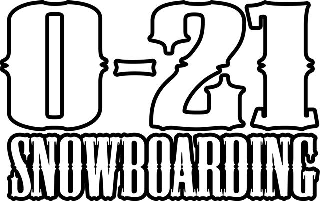 The original 0-21 Snowboarding wordmark