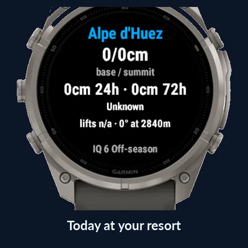 EM Snow on a Garmin watch: Today at your resort