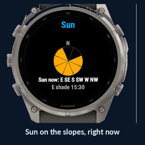 EM Snow on a Garmin watch: Sun on the slopes, right now