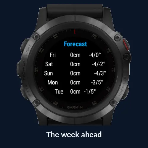 EM Snow on a Garmin watch: The week ahead